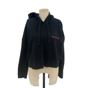 Maison Labiche Paris Capricciosa Black Cropped Hoodie Sweatshirt Size‎ Medium